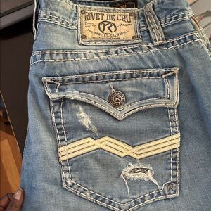 Rivet De Cru Men's Straight Jeans - Light Blue